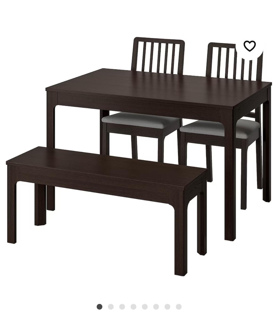 Dining Table Set with Bench and Two Chairs