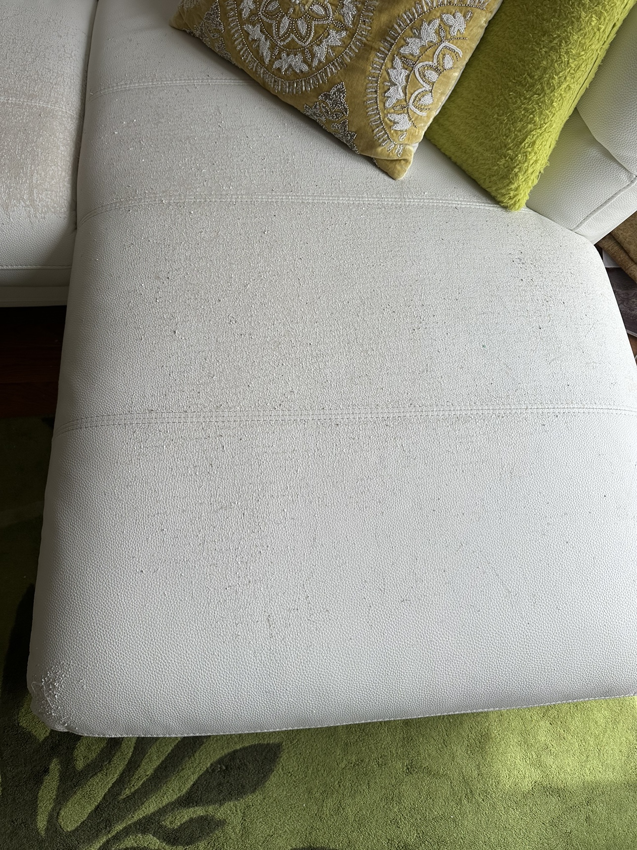 White Leather Sectional Sofa - photo 3
