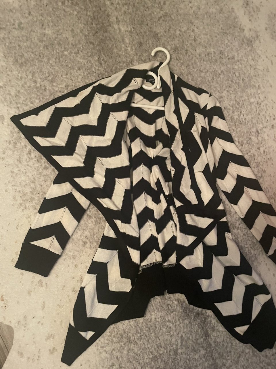 Navy blue  and White Chevron Cardigan thumbnail