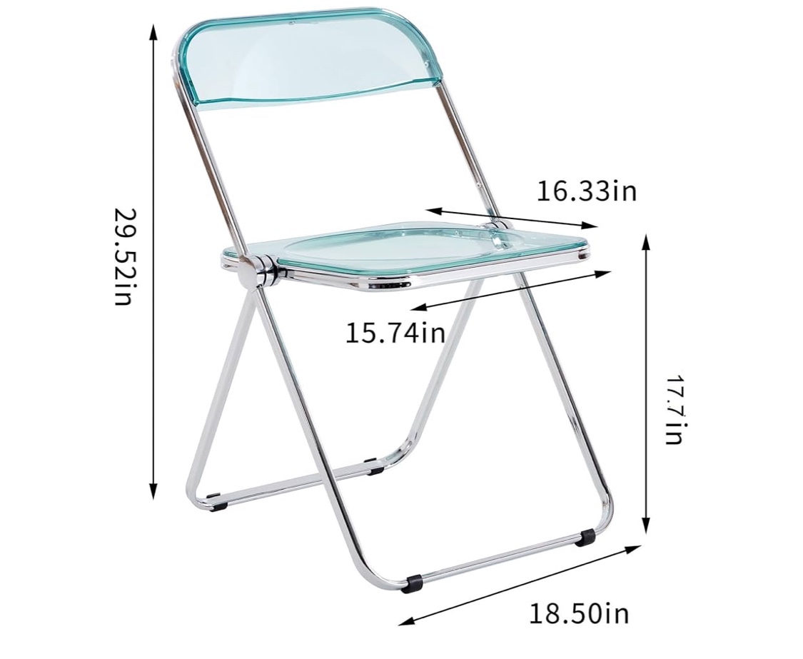 Light Blue Folding Acrylic Chair - photo 3