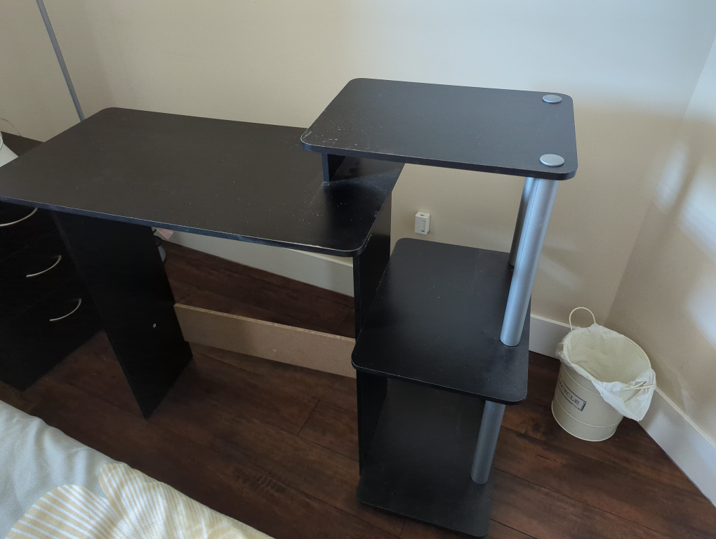 Black Computer Desk with Shelves thumbnail