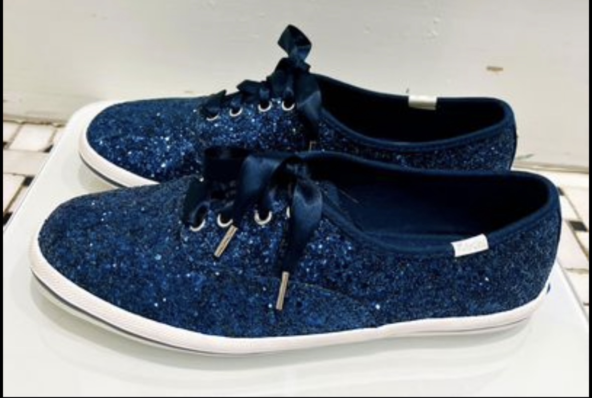 Keds x Kate Spade Glitter Lace Up Sneakers Navy Blue image indicator(2)