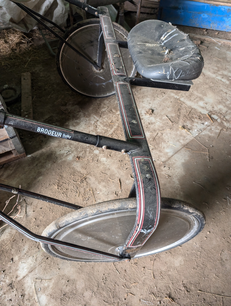 Horse sulky with mud guards