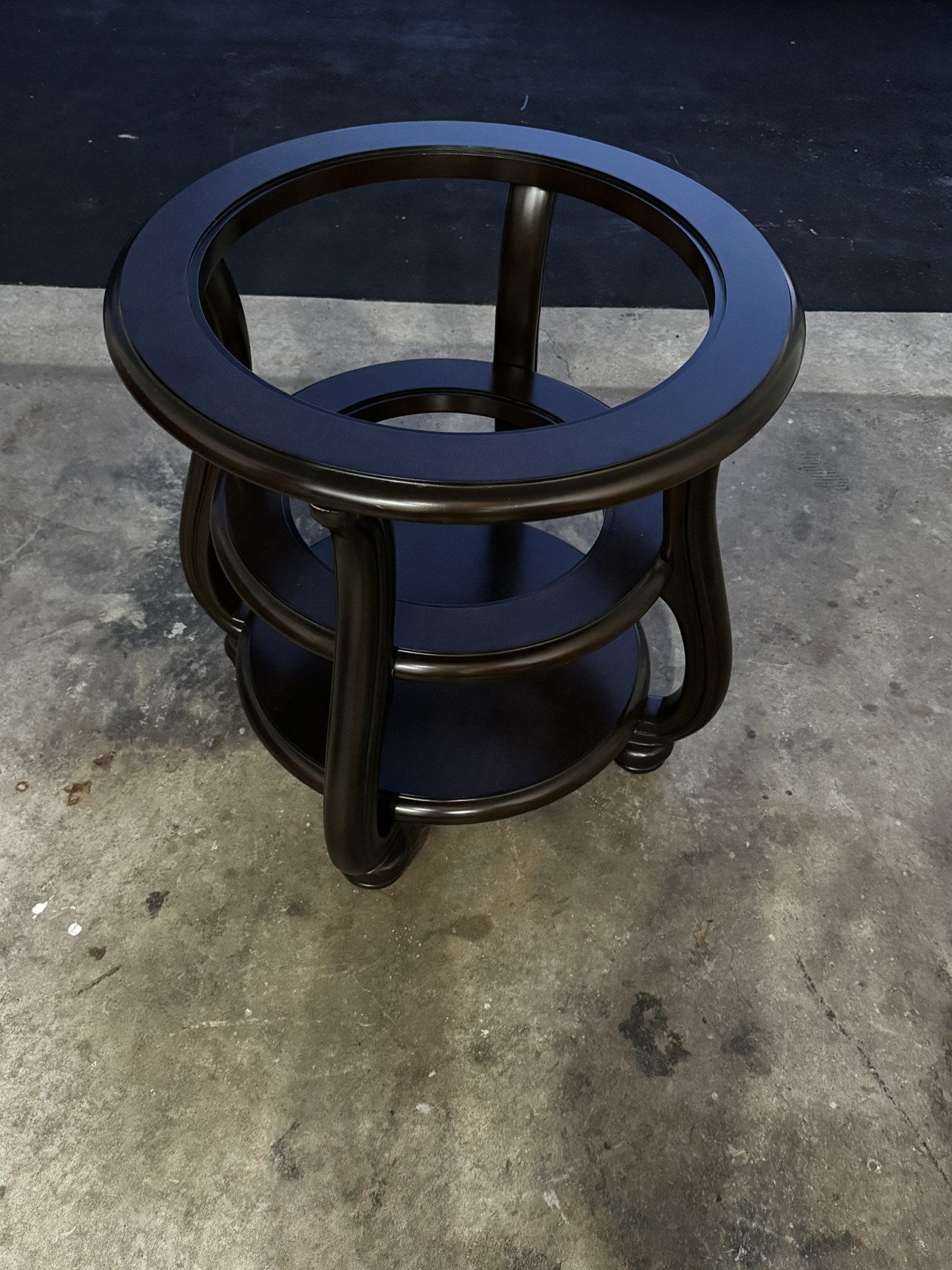 Round Glass Top End Table thumbnail