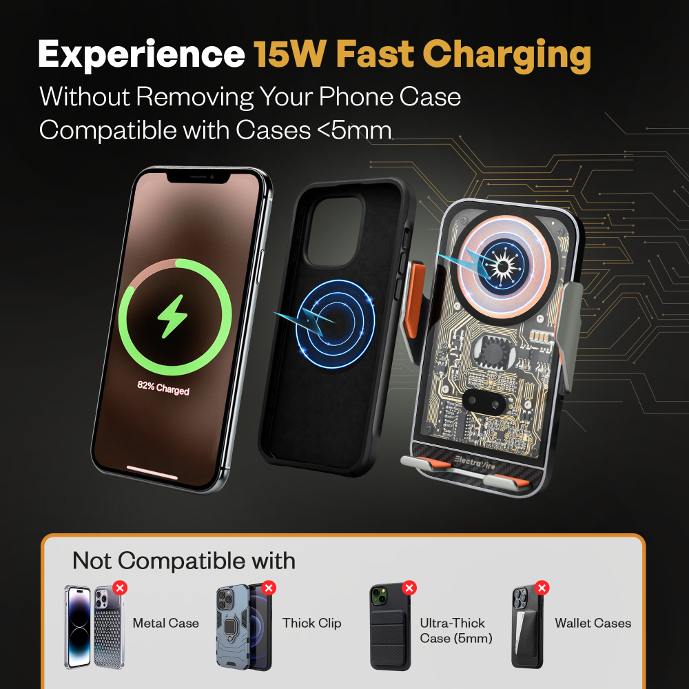 ElectraVire Wireless Car Charger (𝟰𝟱% 𝗼𝗳𝗳-  𝗹𝗶𝗺𝗶𝘁𝗲𝗱 𝘁𝗶𝗺𝗲 𝗱𝗲𝗮𝗹) - photo 4