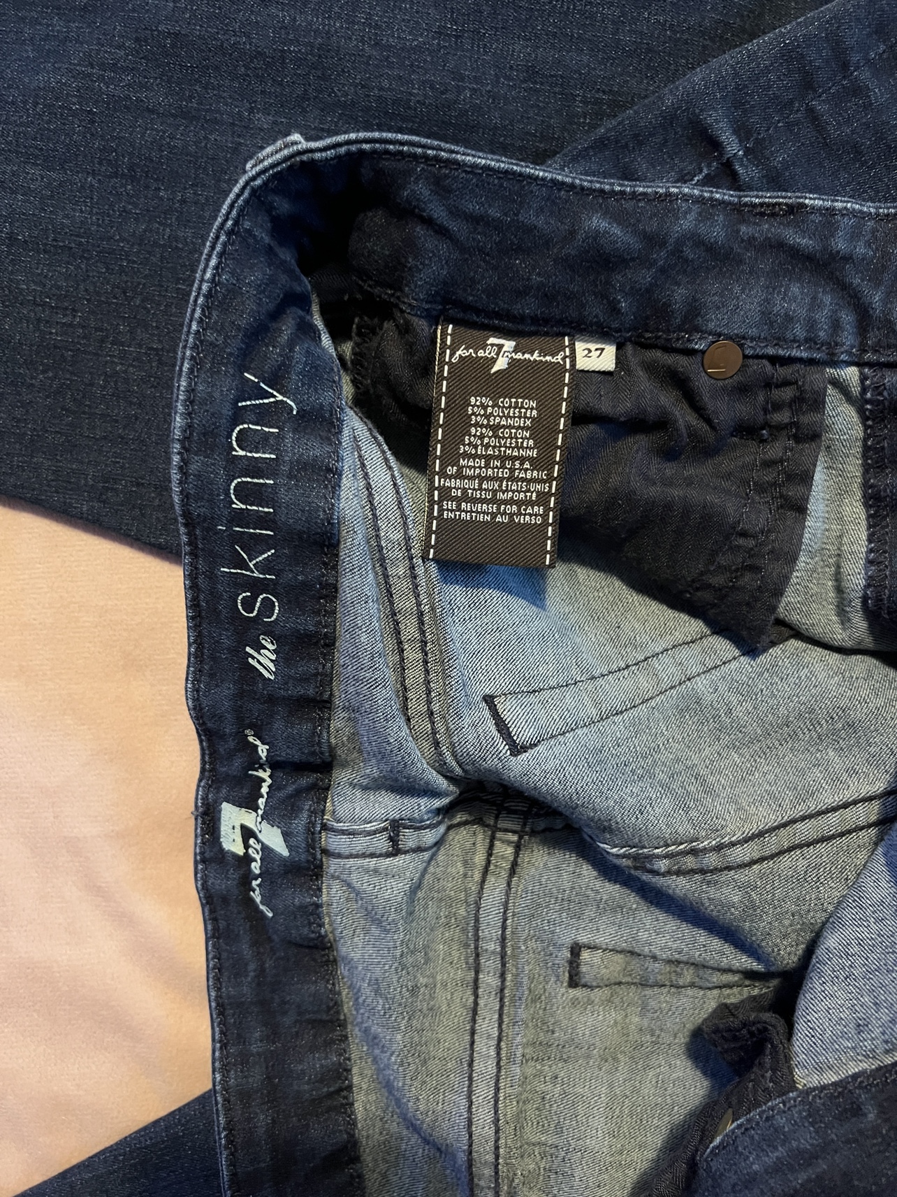 7 For All Mankind Skinny Jeans Size 27 image indicator(9)