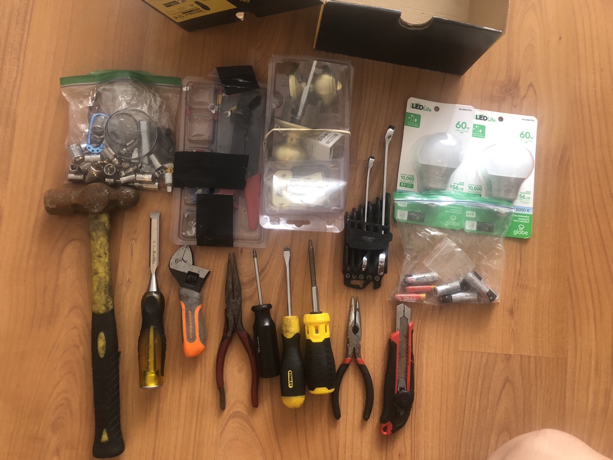 Tools box, door knob