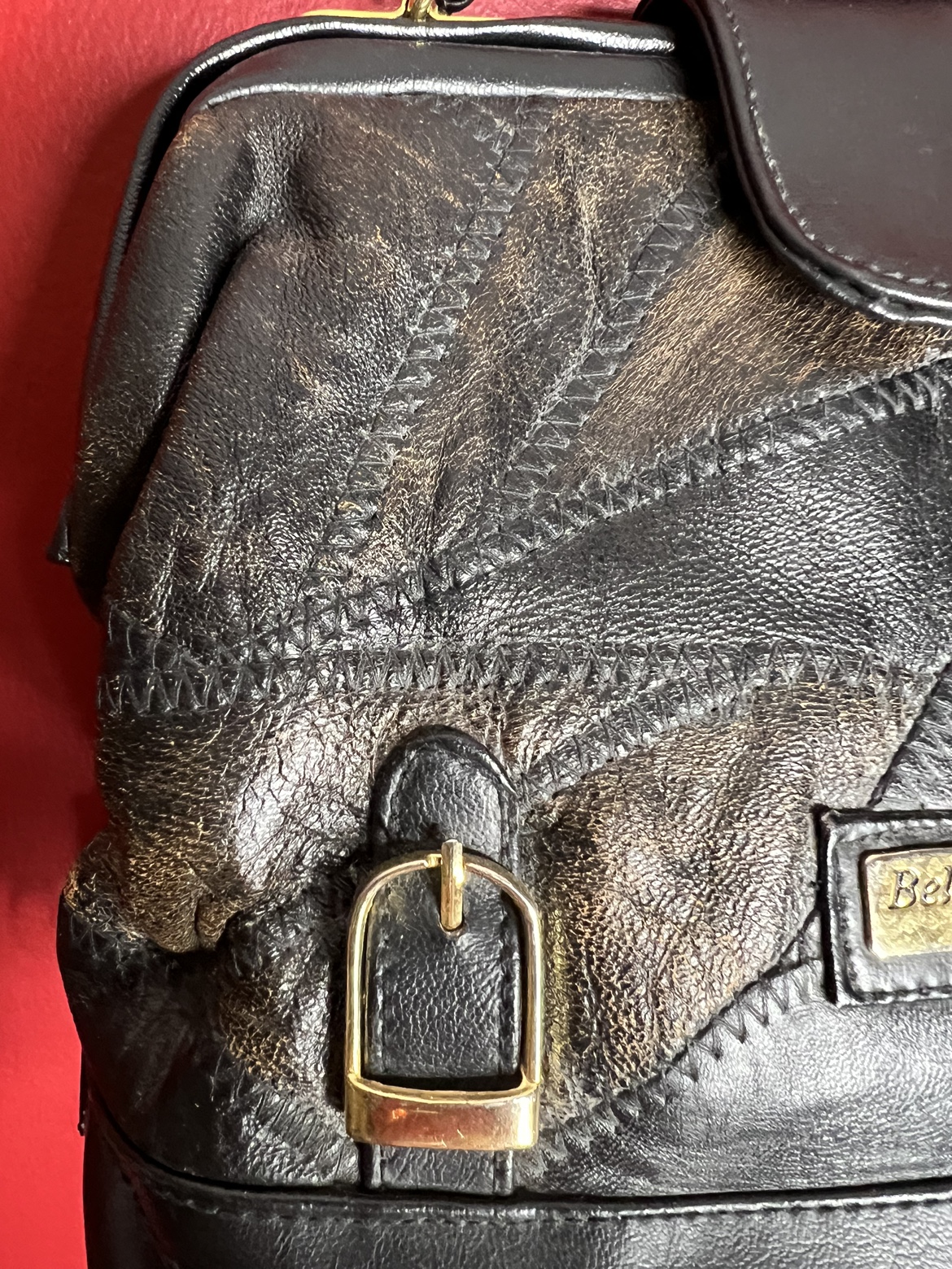 Like new-Unique vintage Leather patchwork purse - photo 2