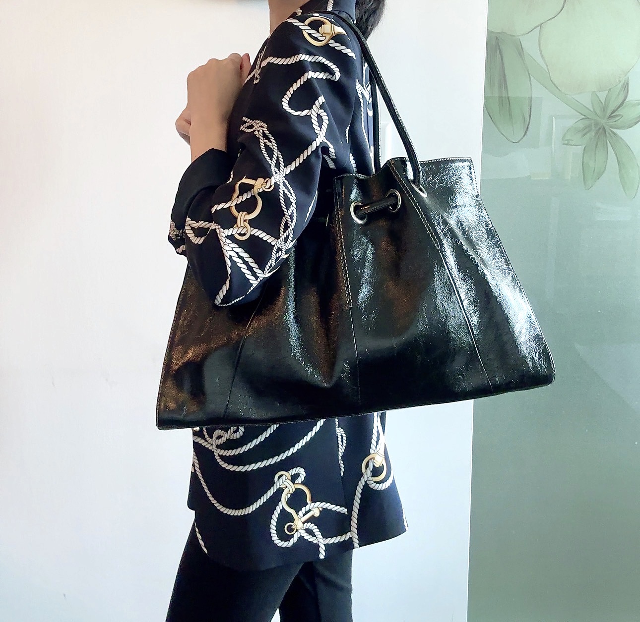 Black Leather Tote Bag - photo 2