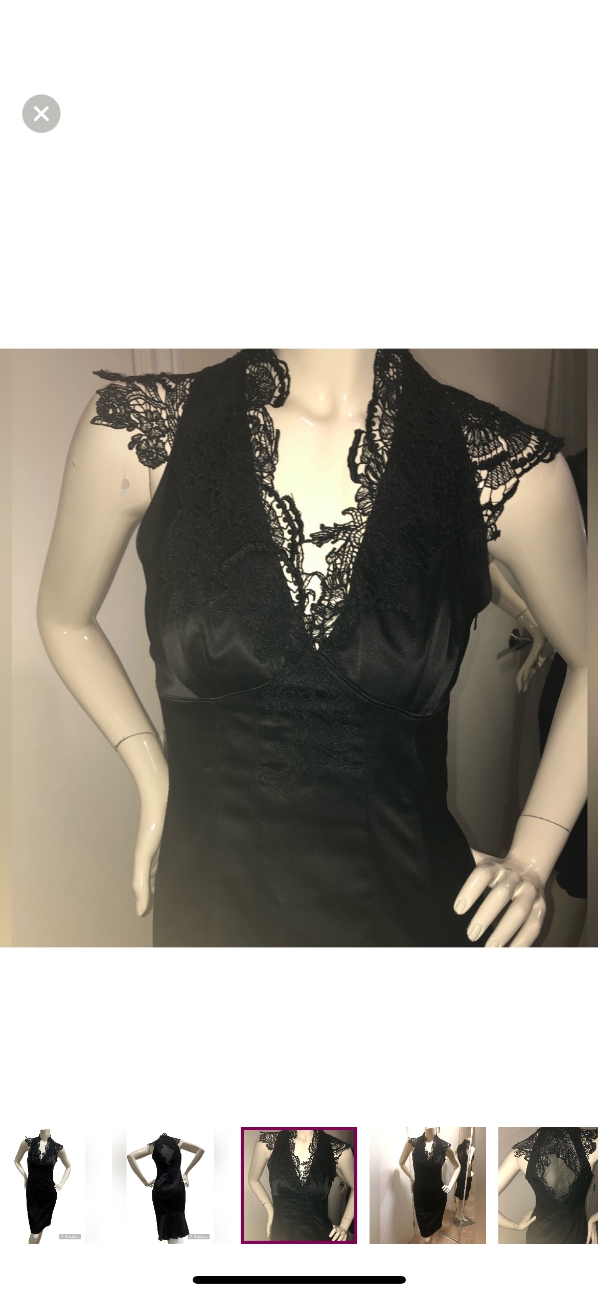 Karen Millen Black Satin Lace Dress - photo 3