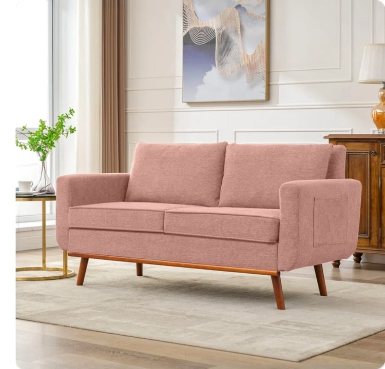 New Pink Couch with Wooden Legs - photo 3