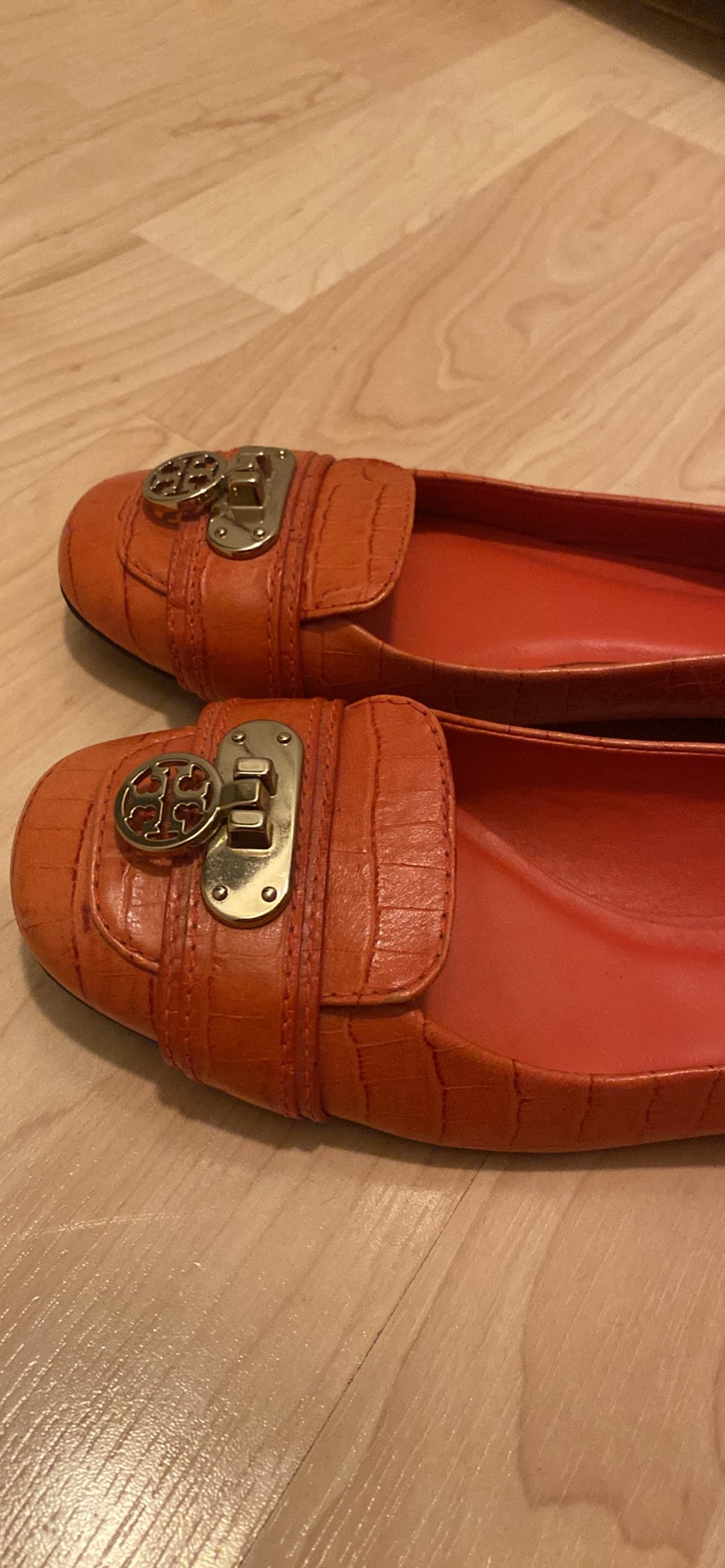 Tory Burch Flats Croc Orange - photo 5