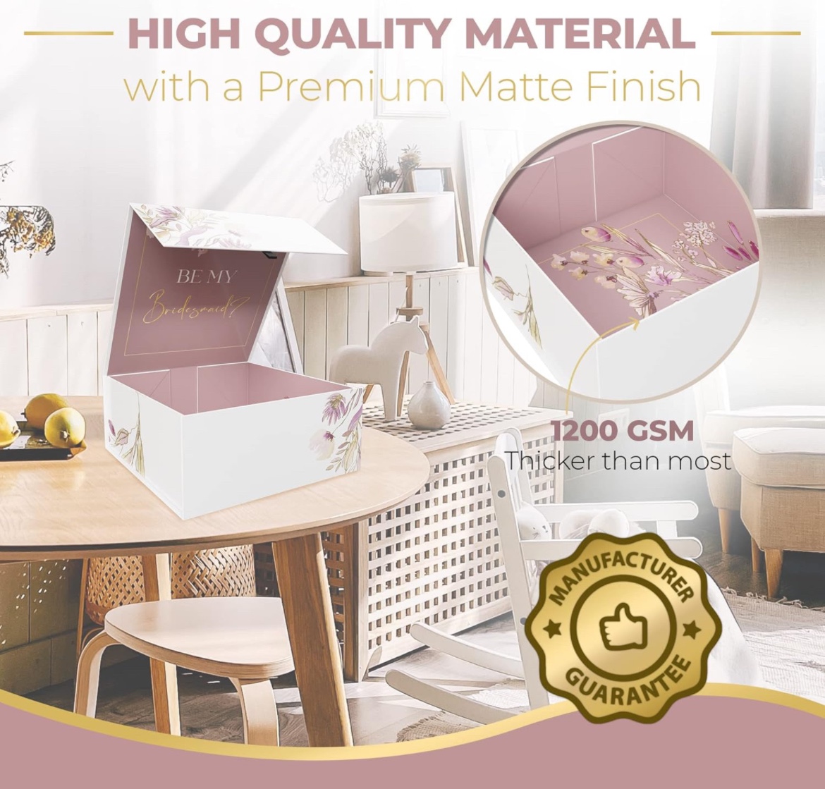 Bridesmaid Gift Boxes With Lids 3 Pack Magentic image indicator(4)