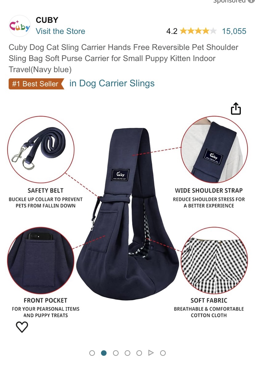 Reversible Cat/Puppy Sling image indicator(5)