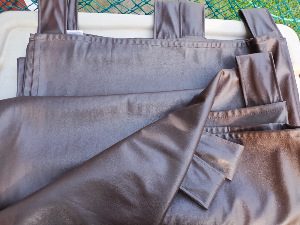 Pleather curtain panels - one set of 2 panels thumbnail