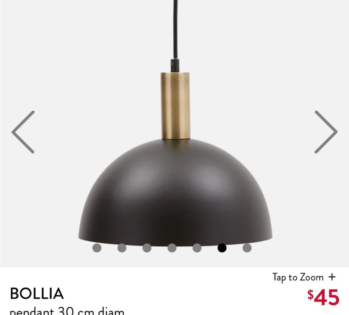 Structube Black and Gold Pendant Light