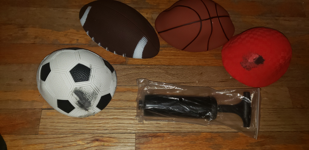 Inflatable balls and pump thumbnail