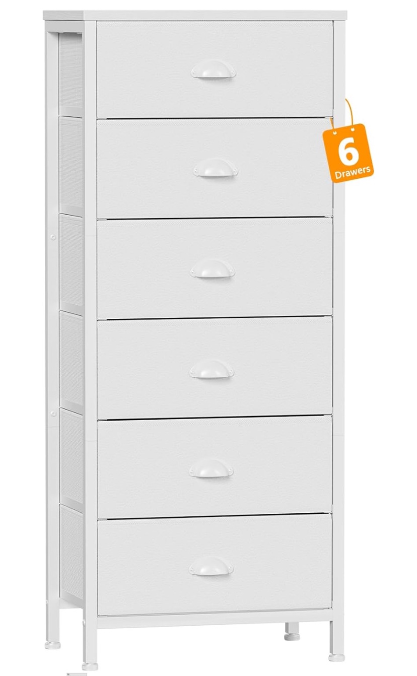 White 6 Drawer Storage Chest - Brand New
