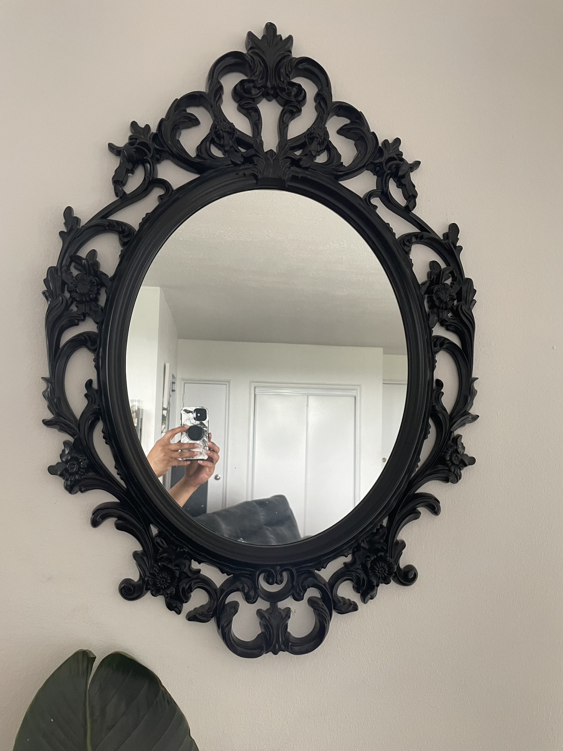 IKEA Ung Drill Black Gothic Victorian Style Mirror thumbnail