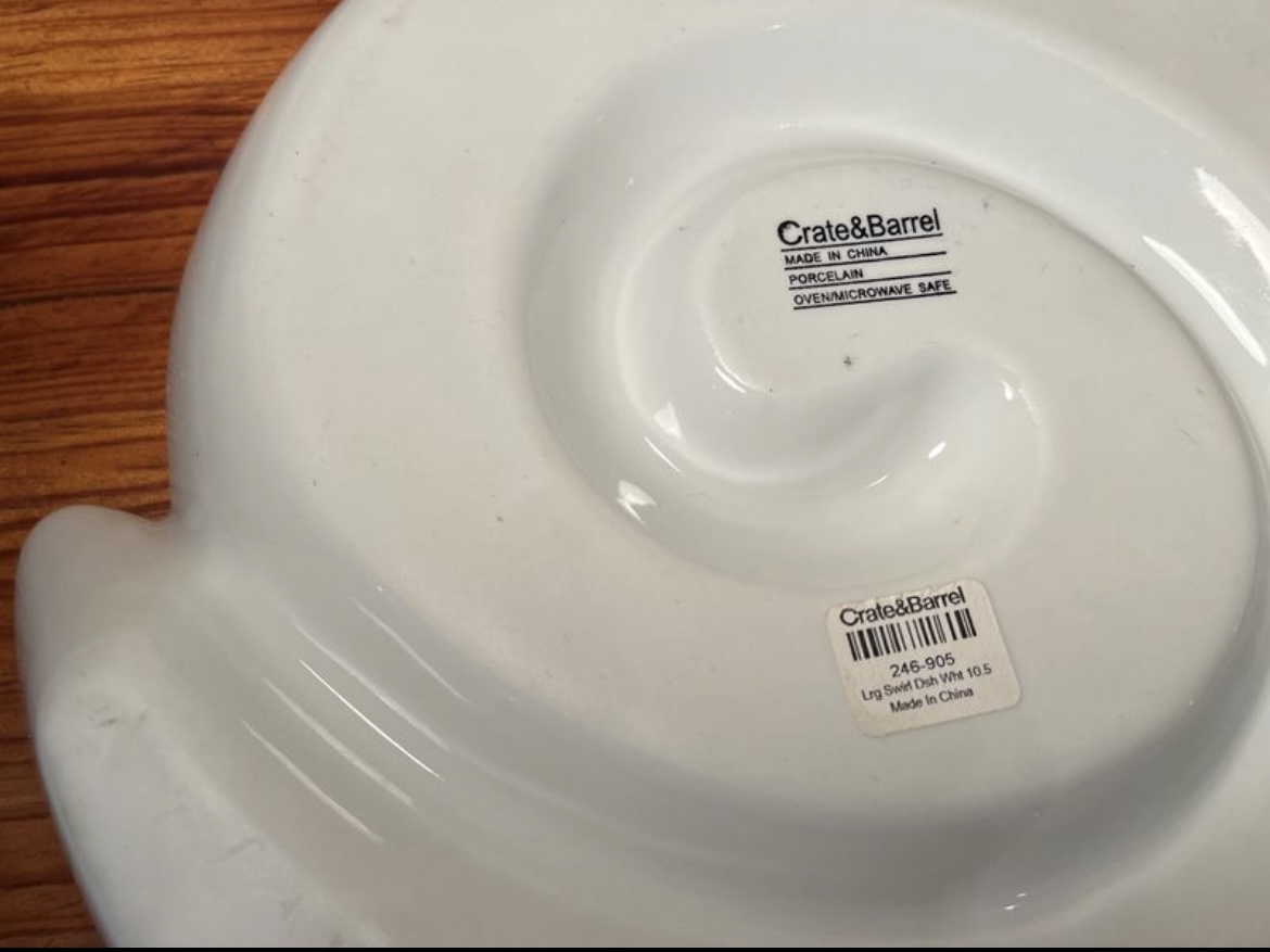 Crate and Barrel Spiral Plates (Set of 1 Large and 2 Small) image indicator(3)