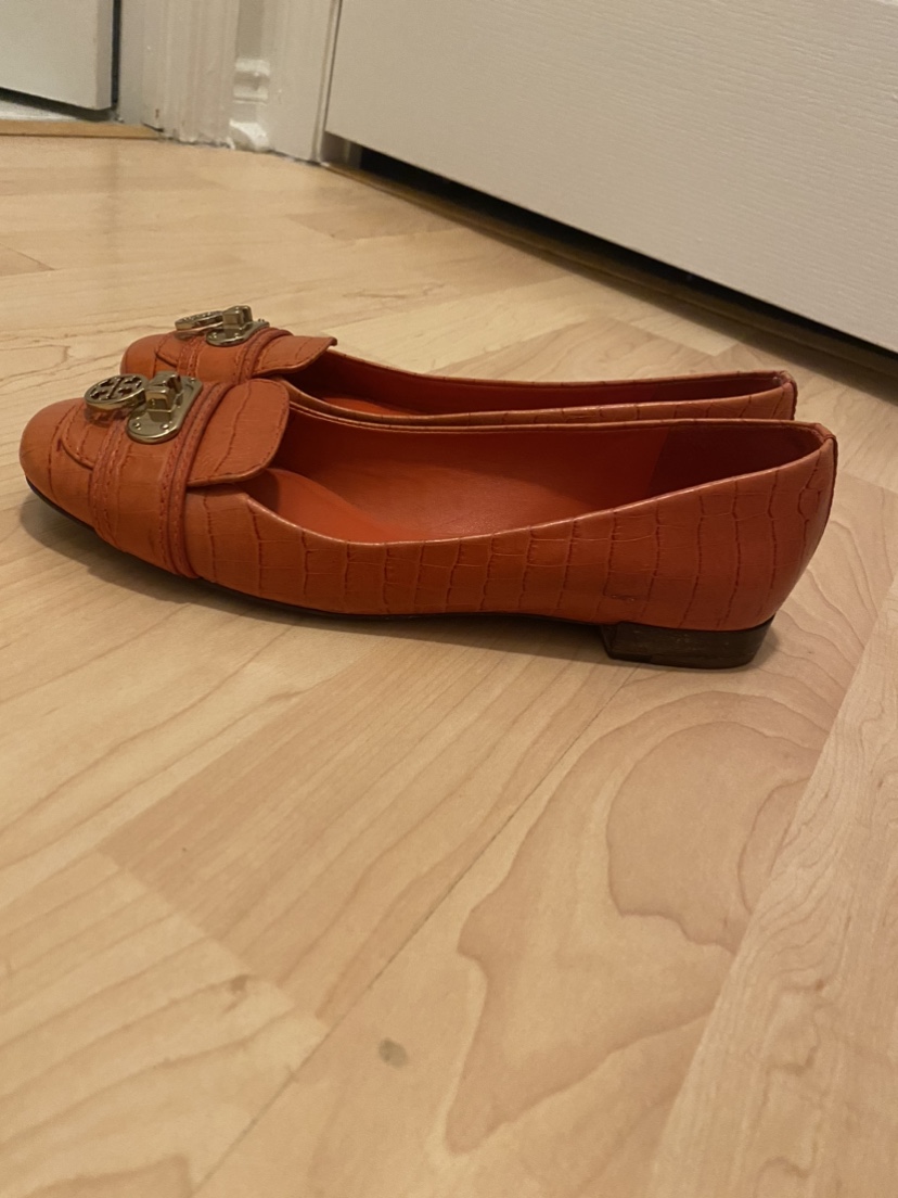 Tory Burch Flats Croc Orange - photo 4