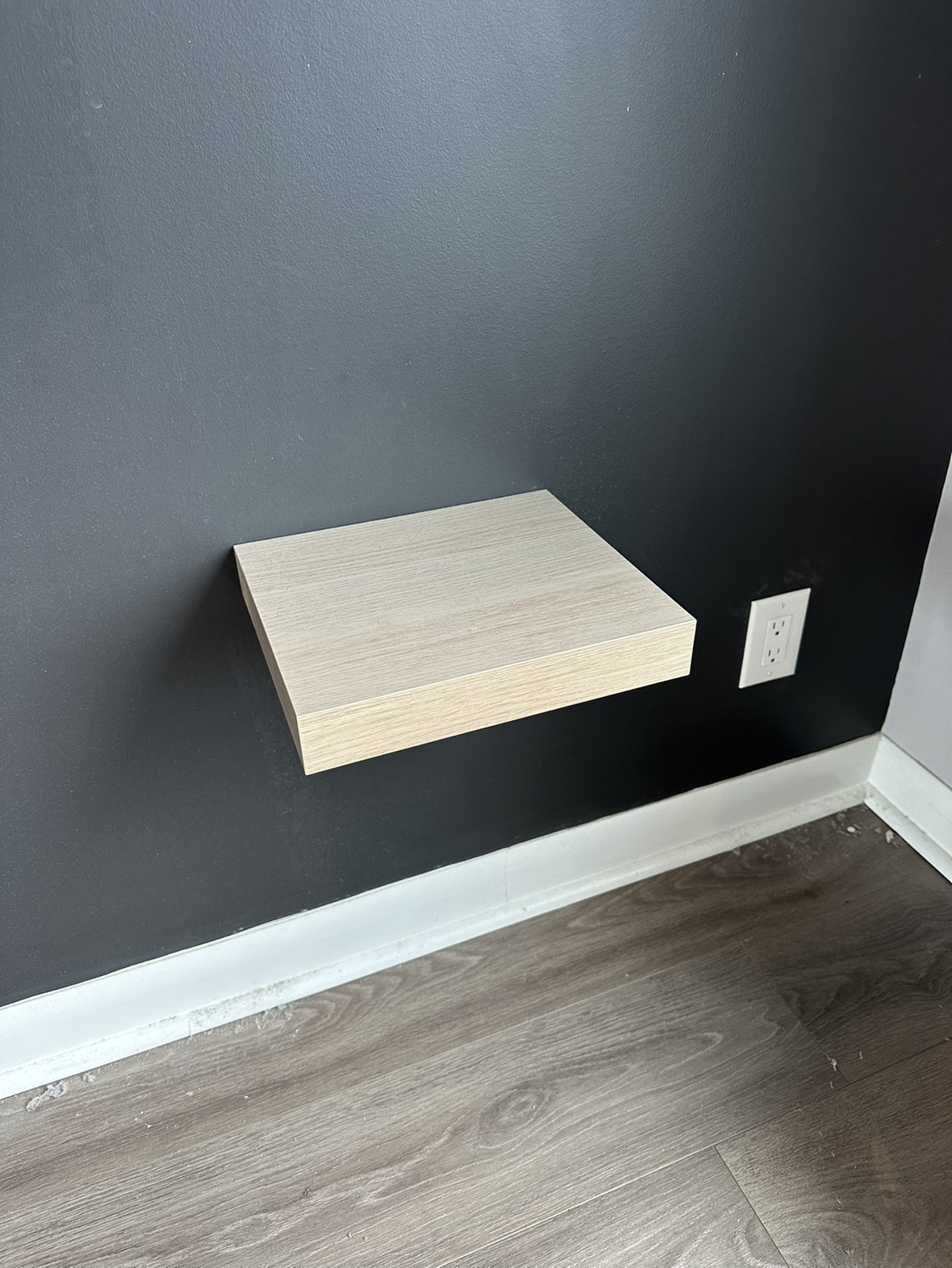 IKEA - 4 LACK shelves (2 sm. oak effect, 2 lg. black/brown) thumbnail