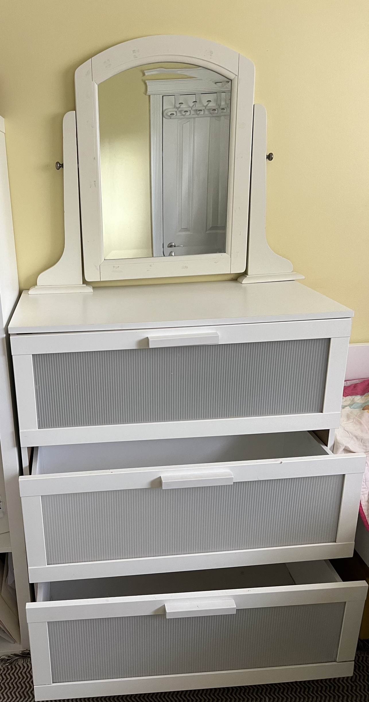 White Dresser with Mirror - photo 2