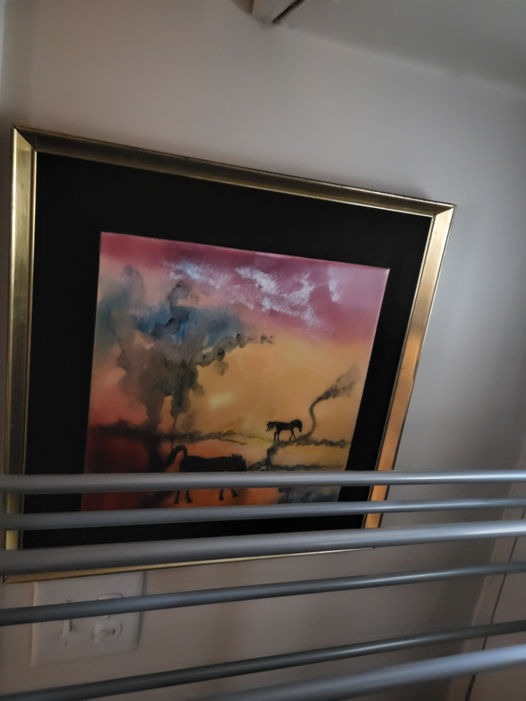 Original artwork on tile framed thumbnail