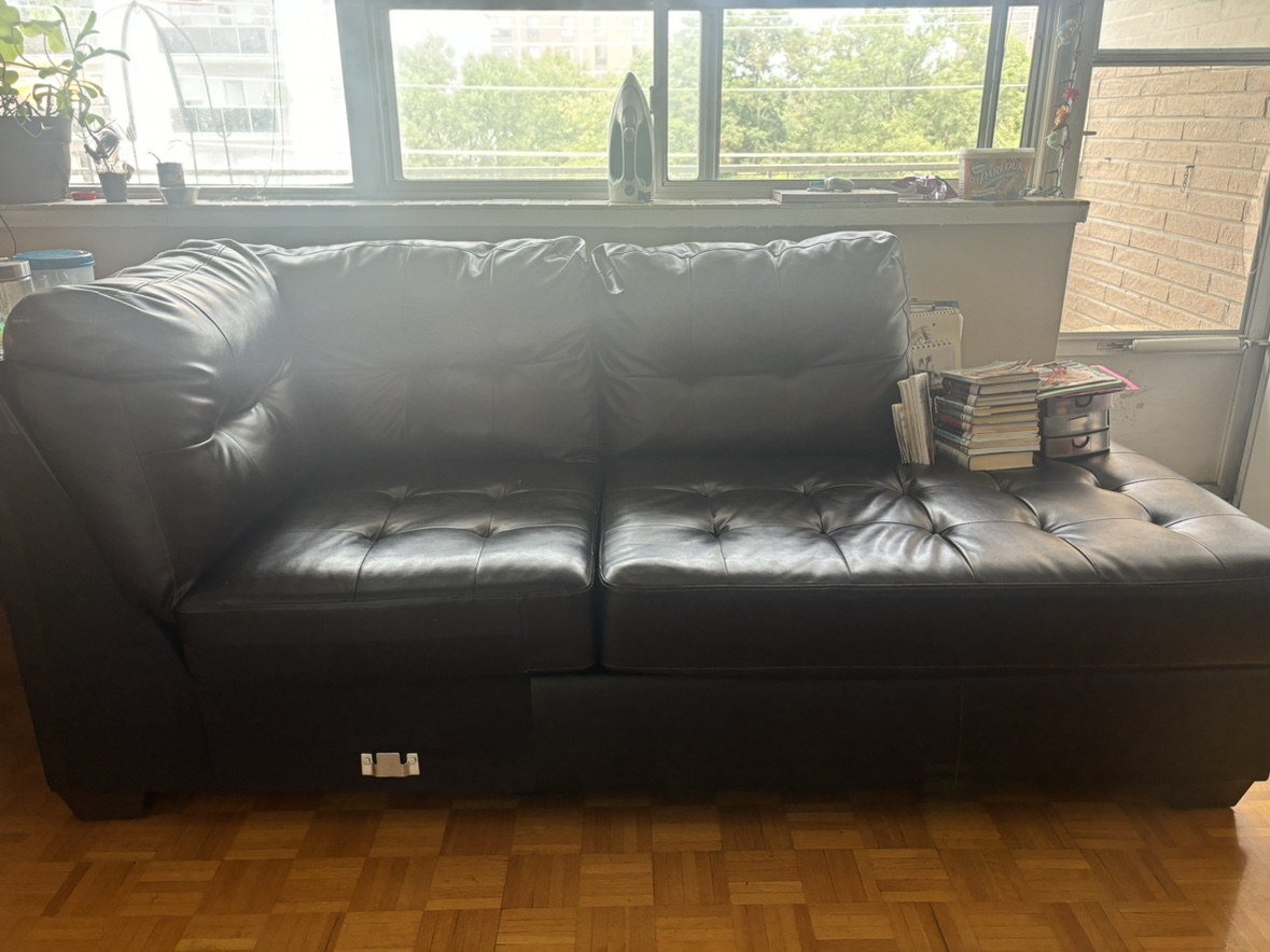 Ashley Black Leather Sectional Sofa