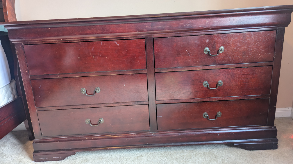 large solid wood dresser with mirror