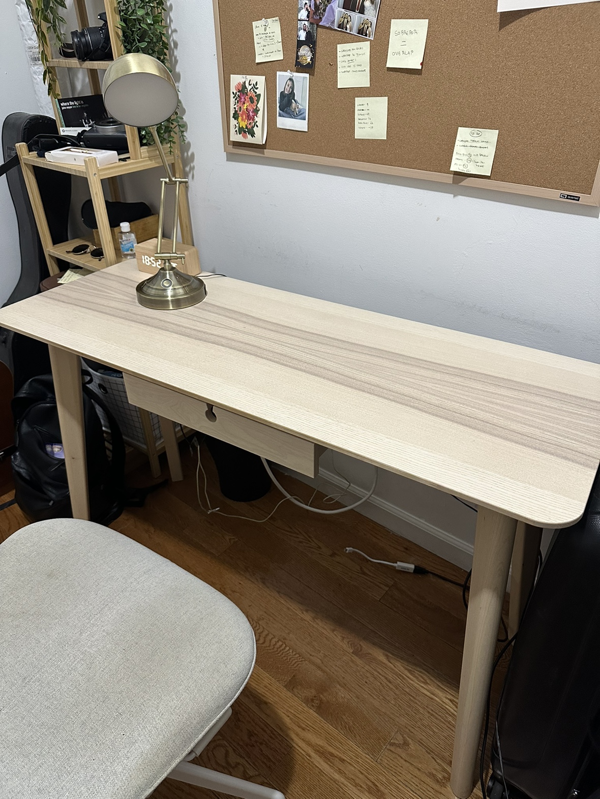 Wooden Desk with Drawer - IKEA Lisabo