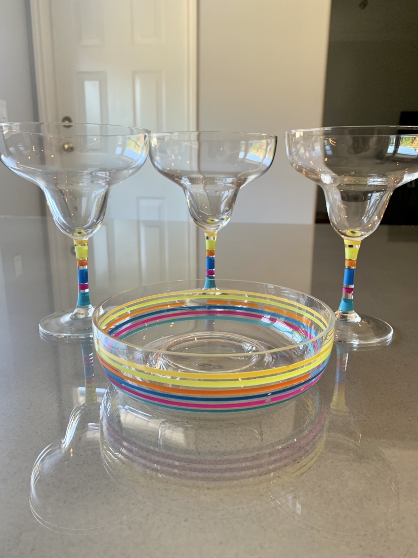 Margarita Glasses with Serving Dish
