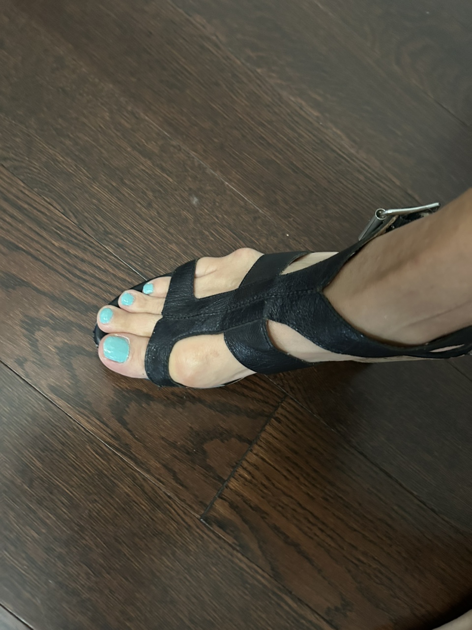 Wedge leather sandals