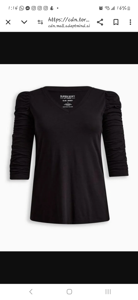 Torrid plus size 3 Black Puff Sleeve Top thumbnail