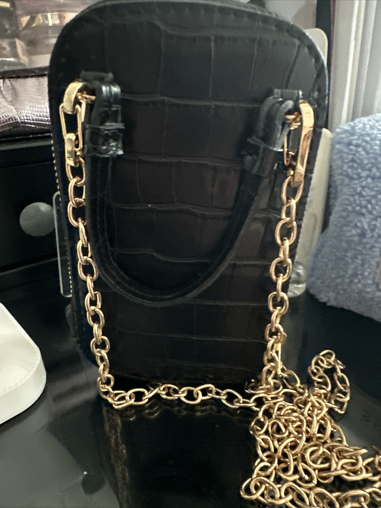 MNG Black Crocodile-Embossed Purse #freecycle - photo 2