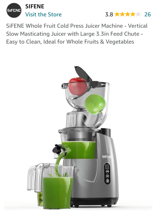 SIFENE Whole Fruit Cold Press Juicer thumbnail