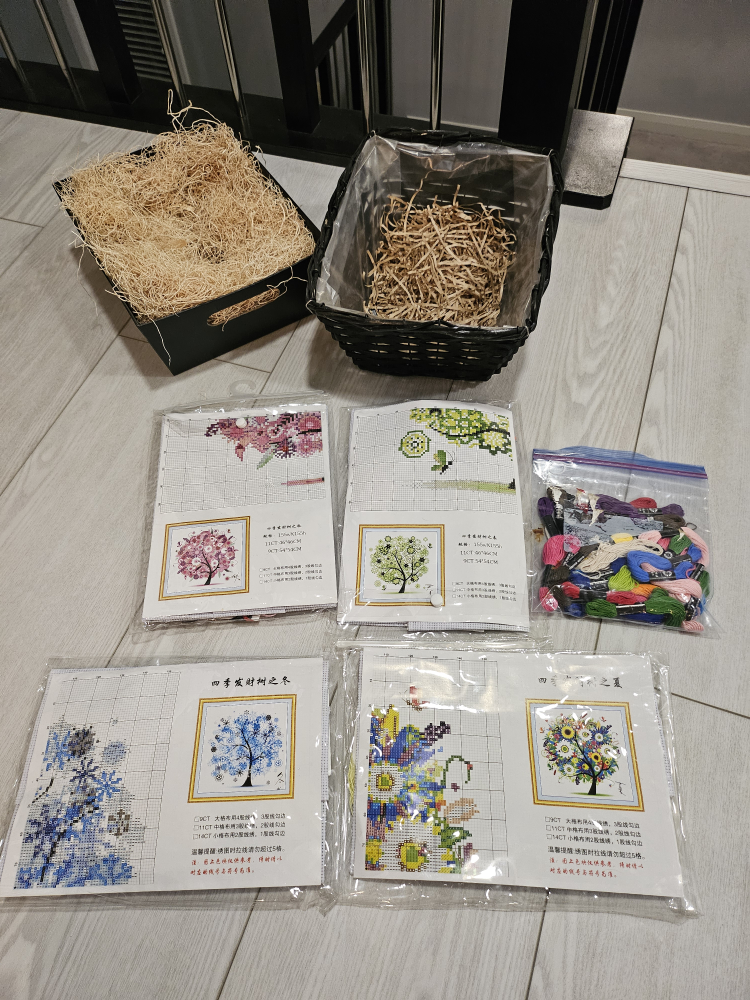 Free baskets and cross stitch sets