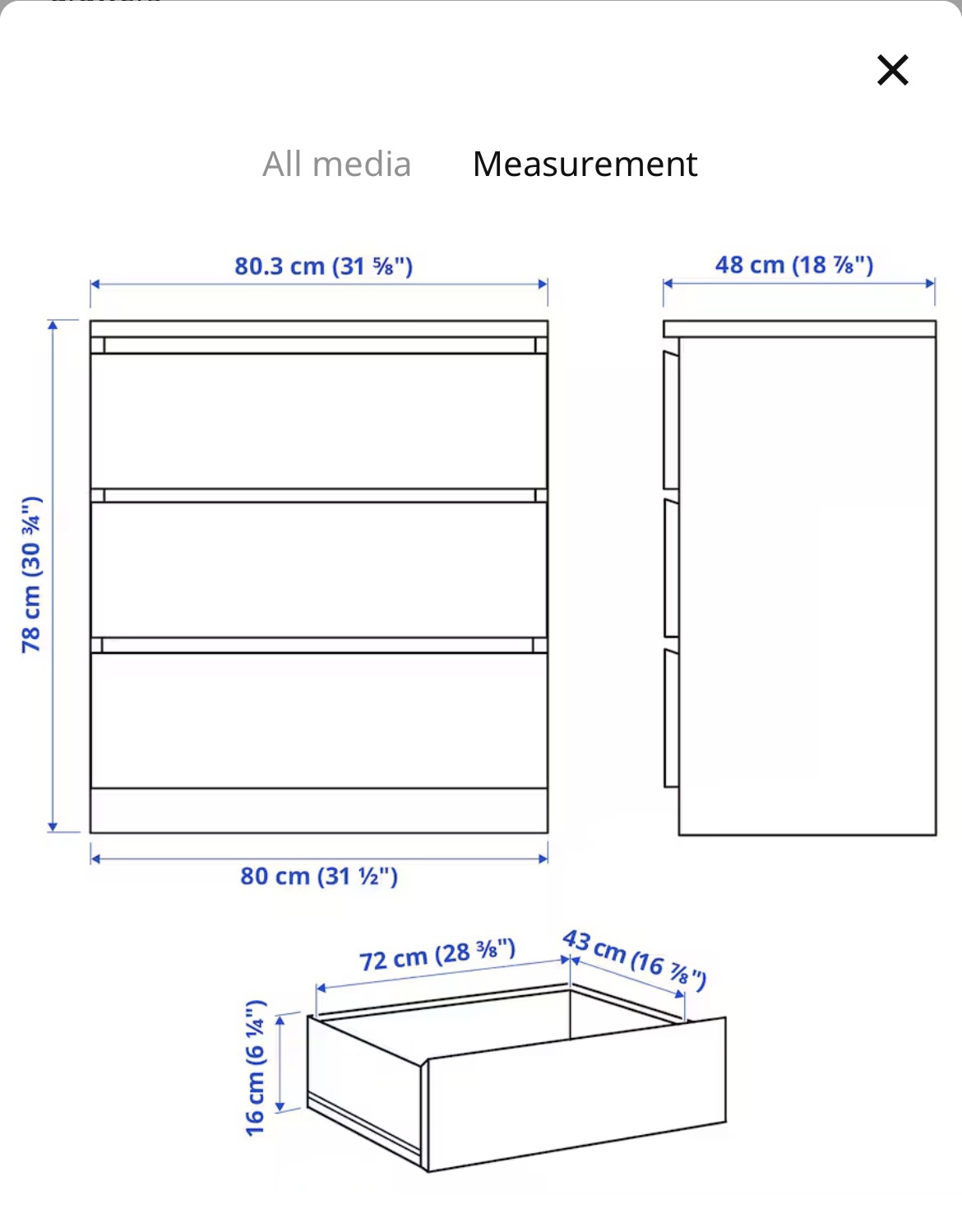 IKEA MALM 3-Drawer Chest brand NEW - In box - photo 2