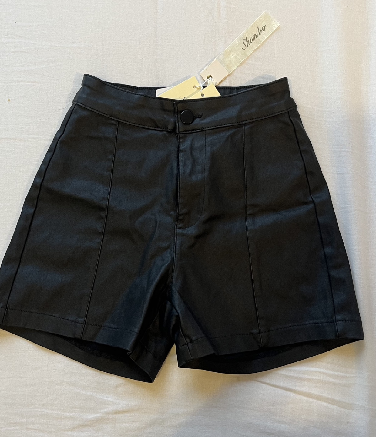 ‼️Declutter Sale‼️ Black Faux Leather Shorts XS