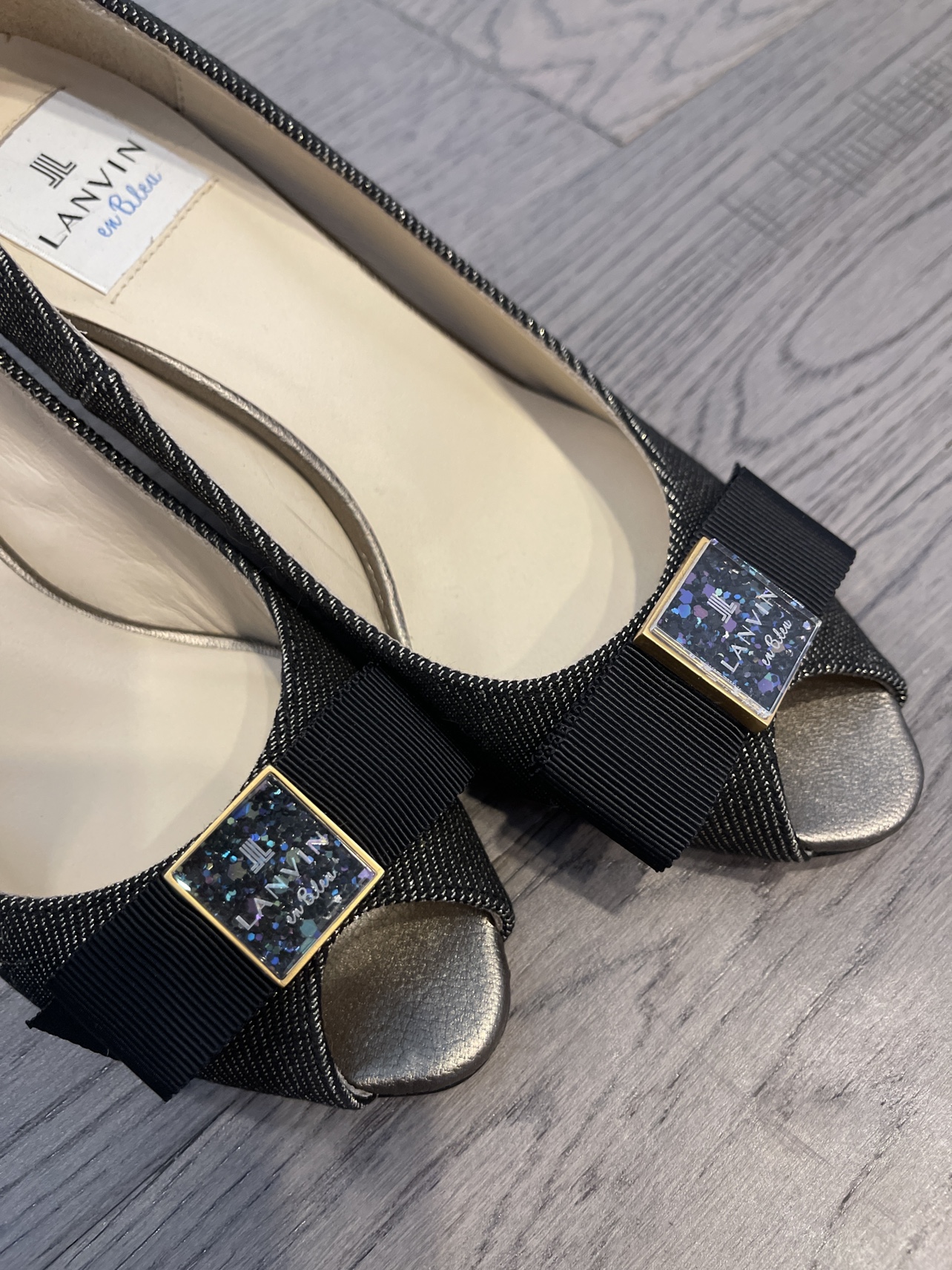 Brand New Japan Made Lanvin Black Peep Toe Heels 2.5” image indicator(3)