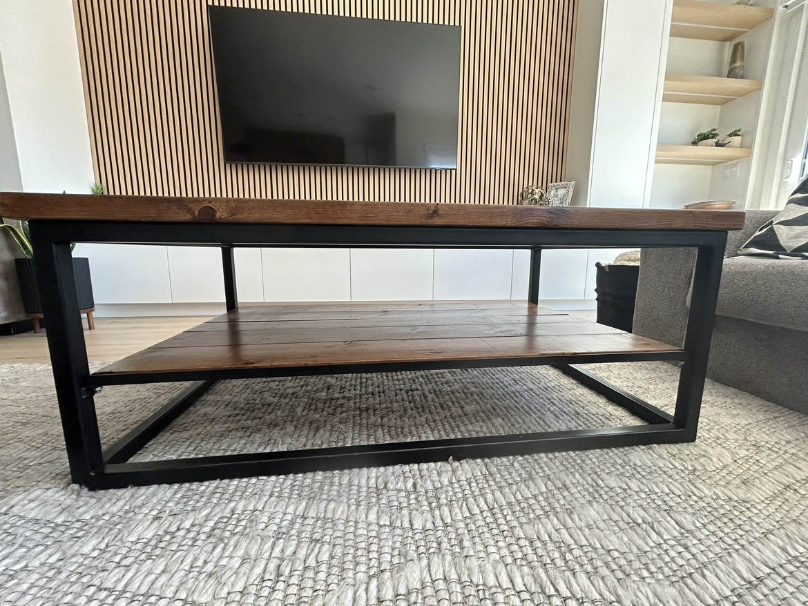Custom made Coffee Table with Shelf - photo 2