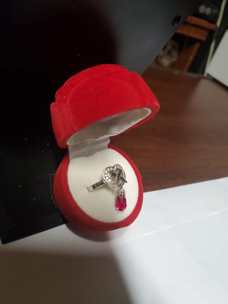 Heart Ring with Red Gem - photo 3