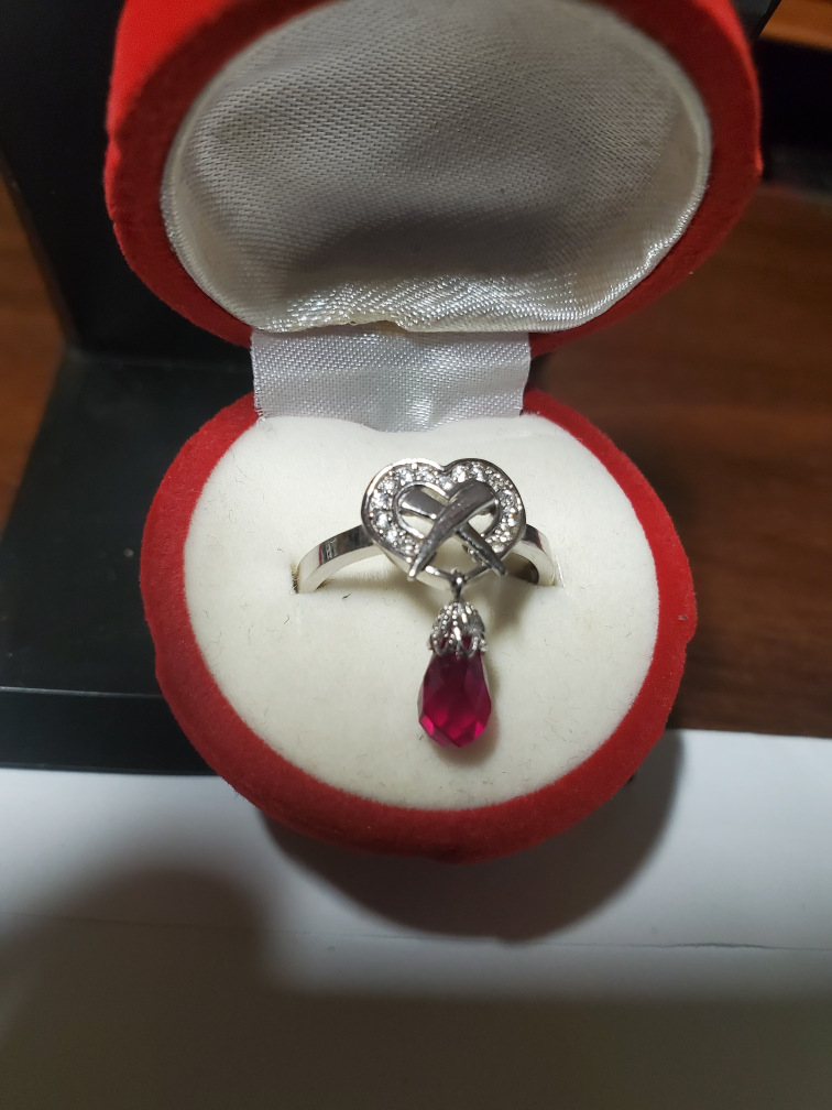 Heart Ring with Red Gem - photo 4