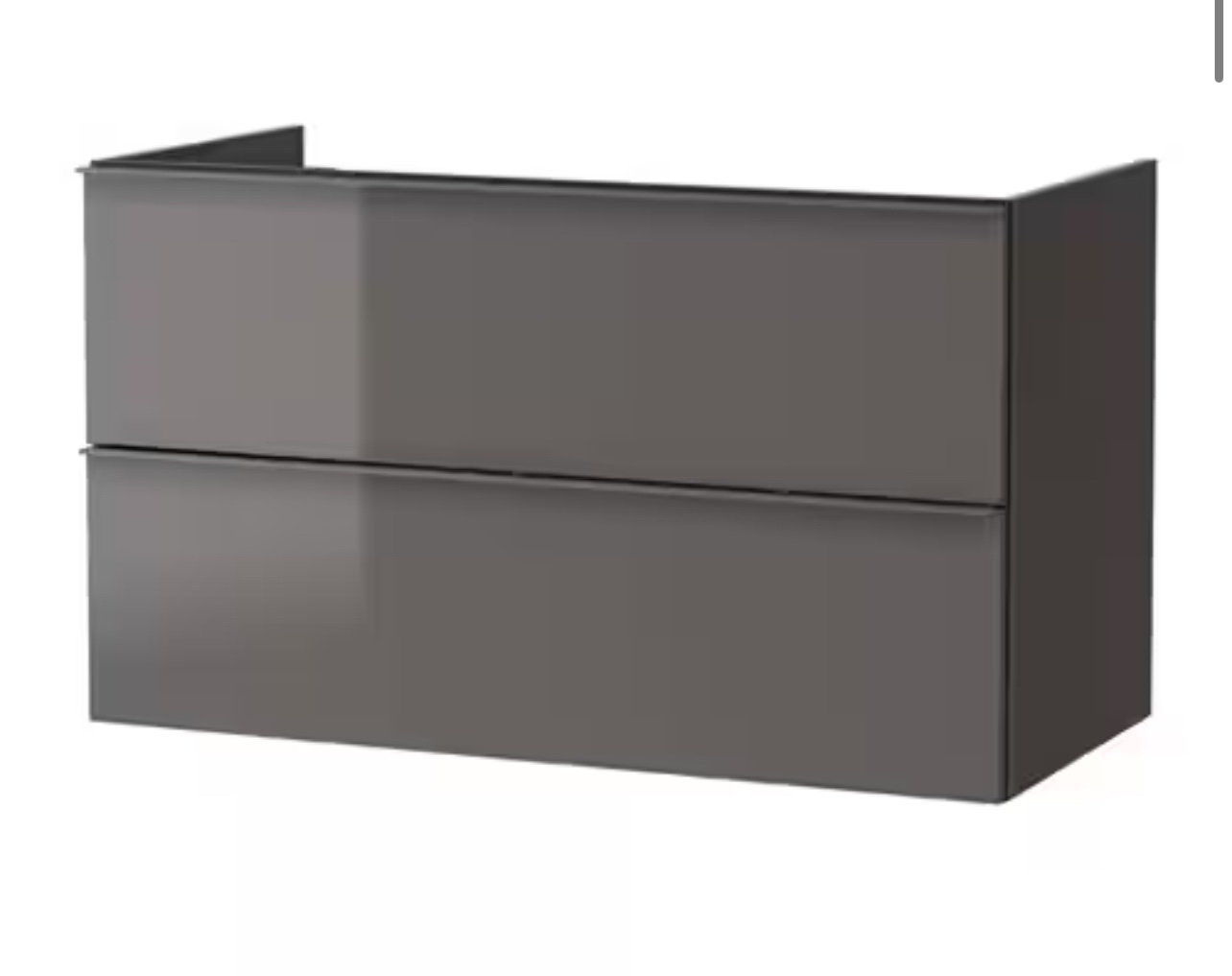 FLOATING BATHROOM CABINET•IKEA•HIGH GLOSS GREY• 39” image indicator(2)