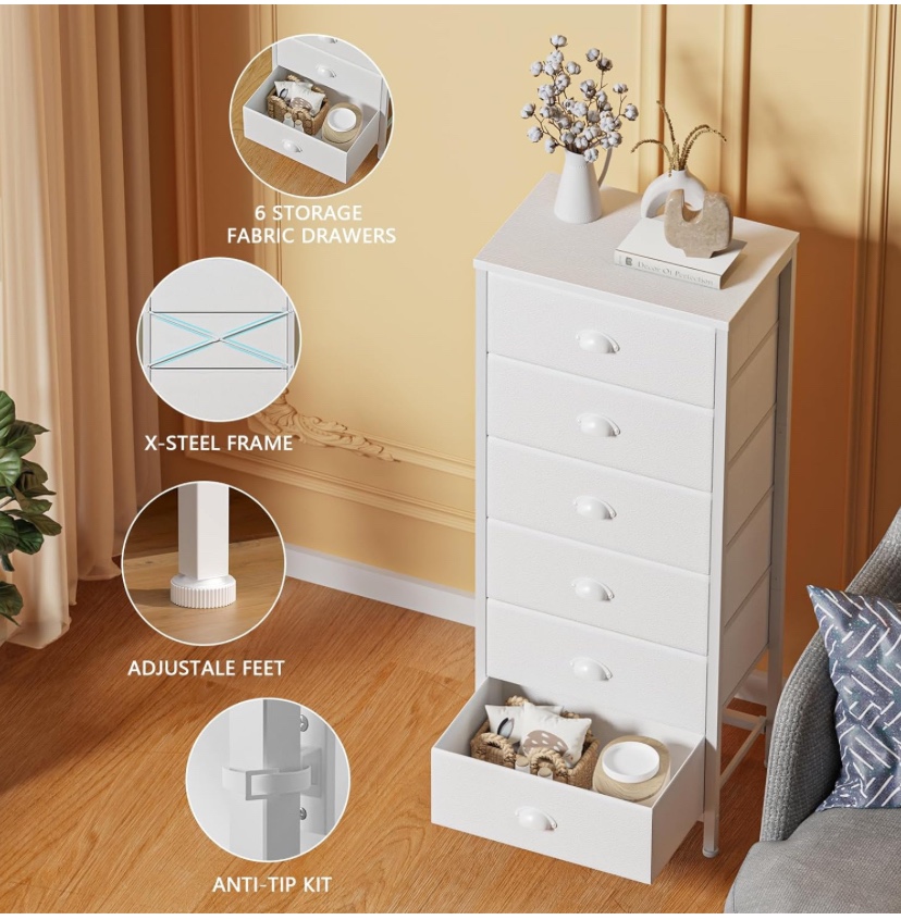 White 6 Drawer Storage Chest - Brand New - photo 2