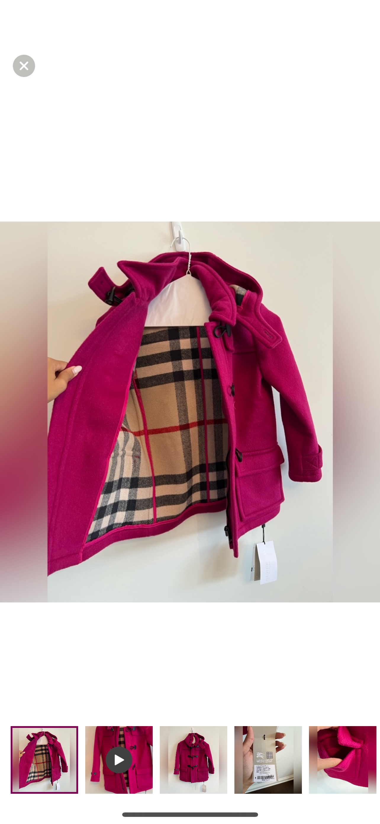 ❗️PRICE DROP ❗️ Burberry Kids Pink Duffle Coat thumbnail