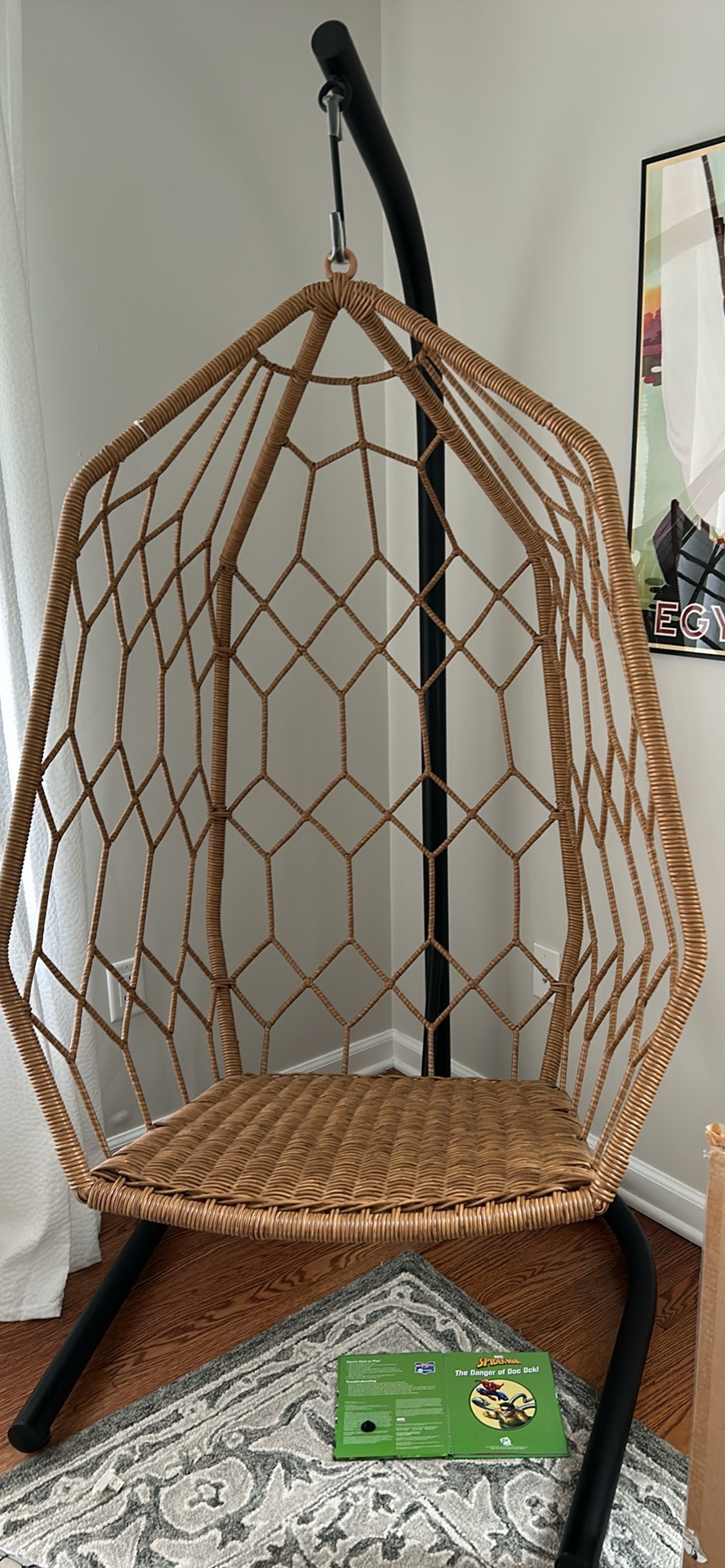 Swinging egg chair with stand- like new! - photo 2