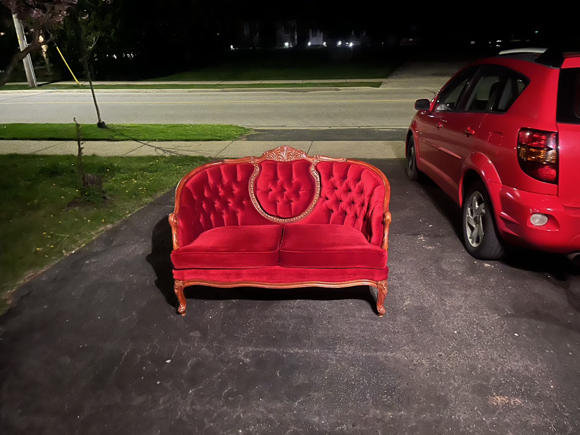 3 piece vintage Red Velvet Sofa Set image indicator(2)