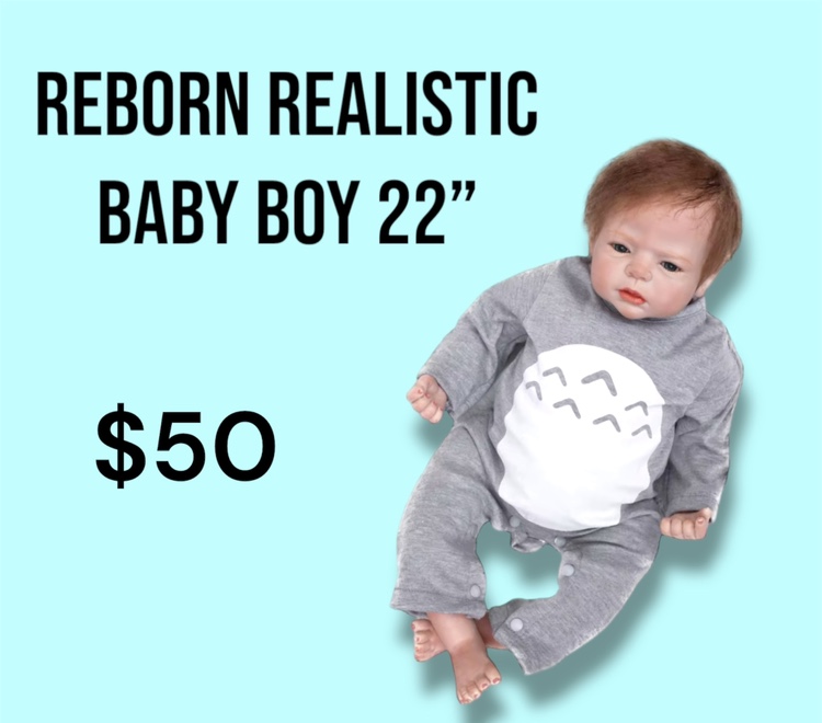 Reborn Baby Boy Doll 22" thumbnail