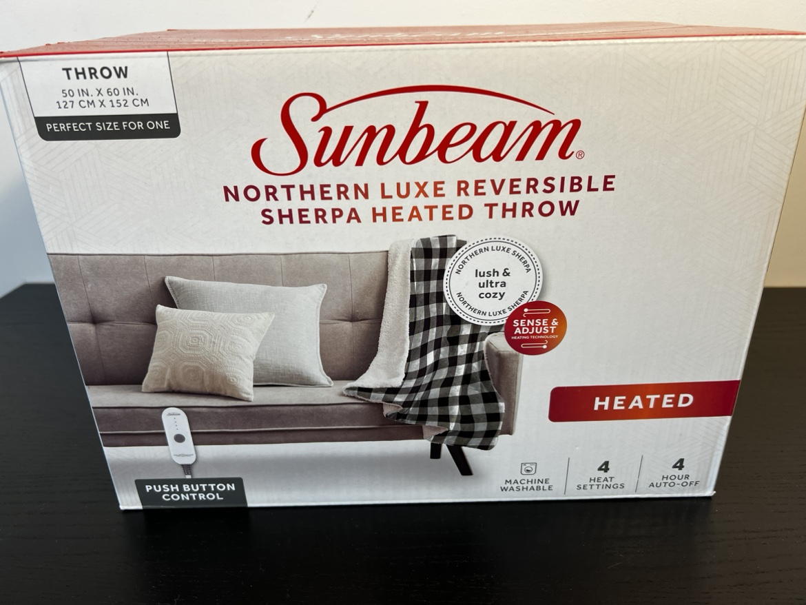 Sunbeam - Northern Luxe Reversible Sherpa Heated Throw, Black image indicator(3)